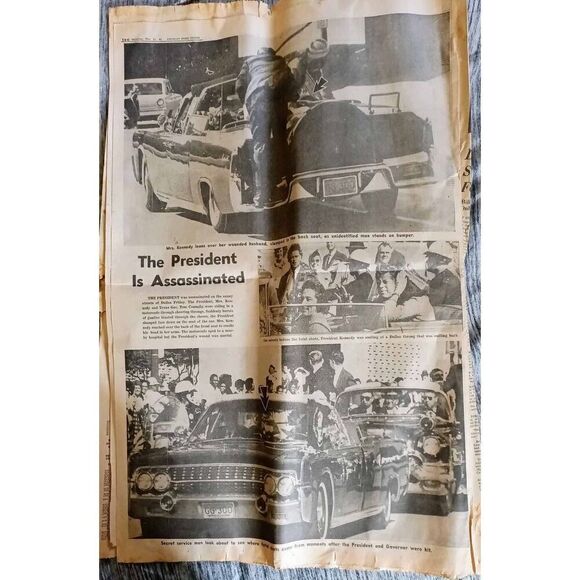 PRESIDENT SLAIN News papers from November 23,25,,26,27 1963 KENNEDY ASS. - Picture 12 of 14